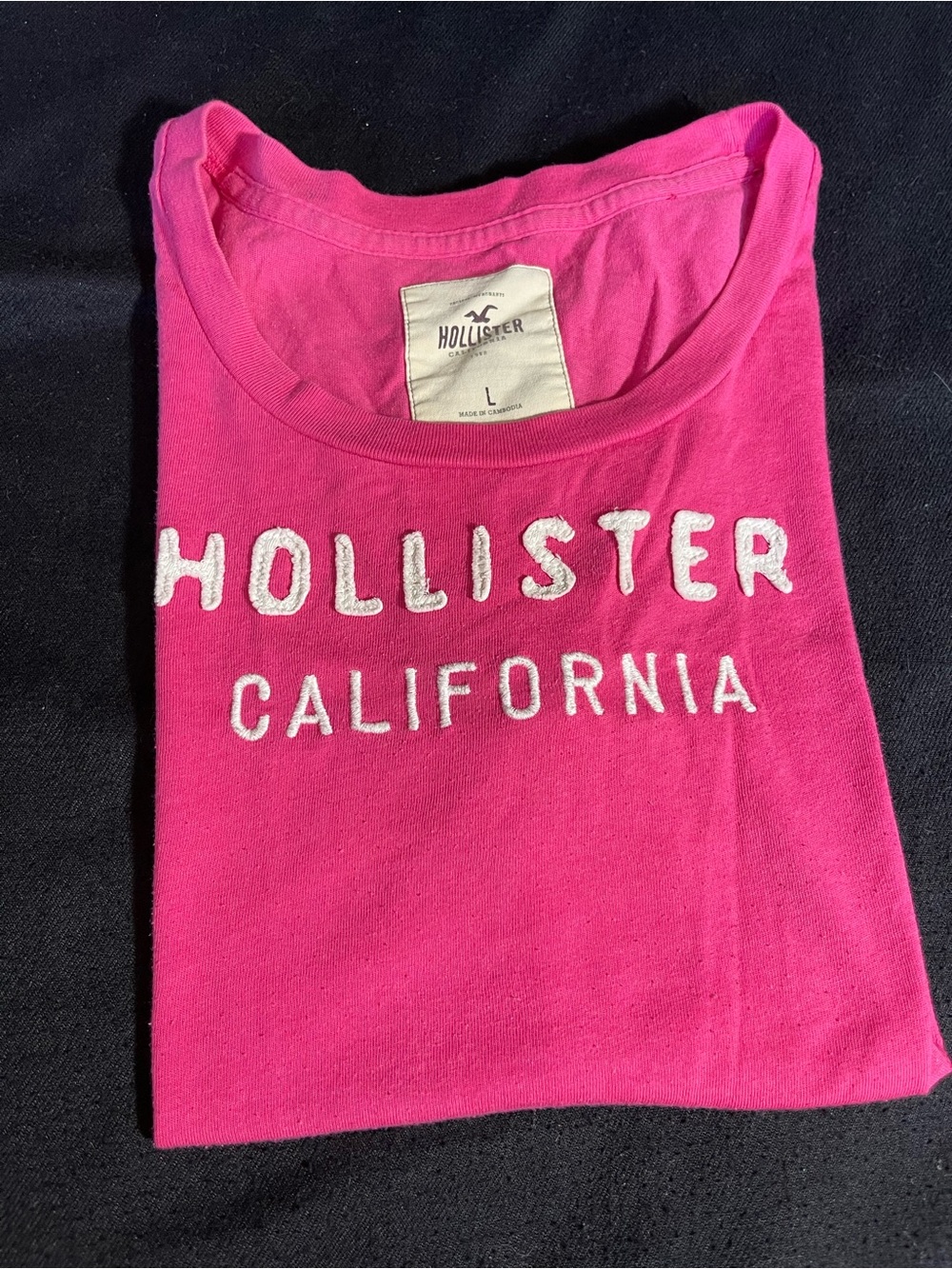 Hollister Hot Pink Girls' Short Sleeve Logo Tee